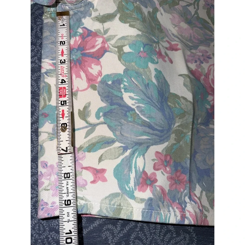 Vintage Zena High Waisted Floral Denim Shorts Size 10 90s Mom Jorts EUC‎